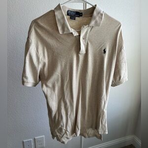 Men’s beige short sleeve polo